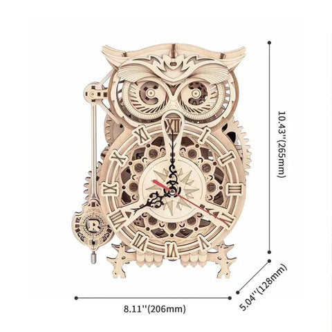 LAIKRODIS PELĖDA: 3D medinė dėlionė – tikras laikrodis mechanikos entuziastams - OBUOLYS