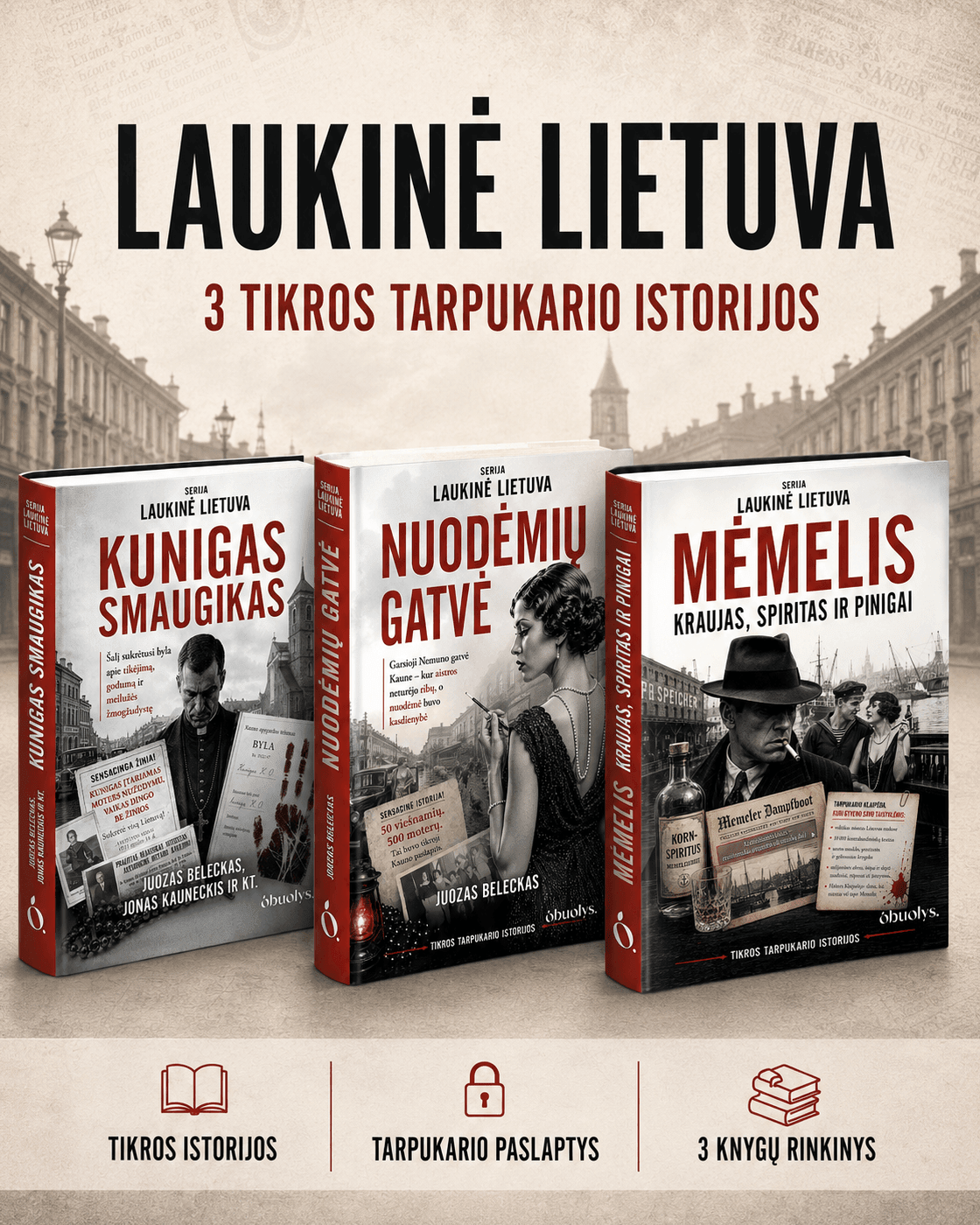 Laukinė Lietuva – 3 knygų rinkinys apie tamsiąją tarpukario pusę - OBUOLYS