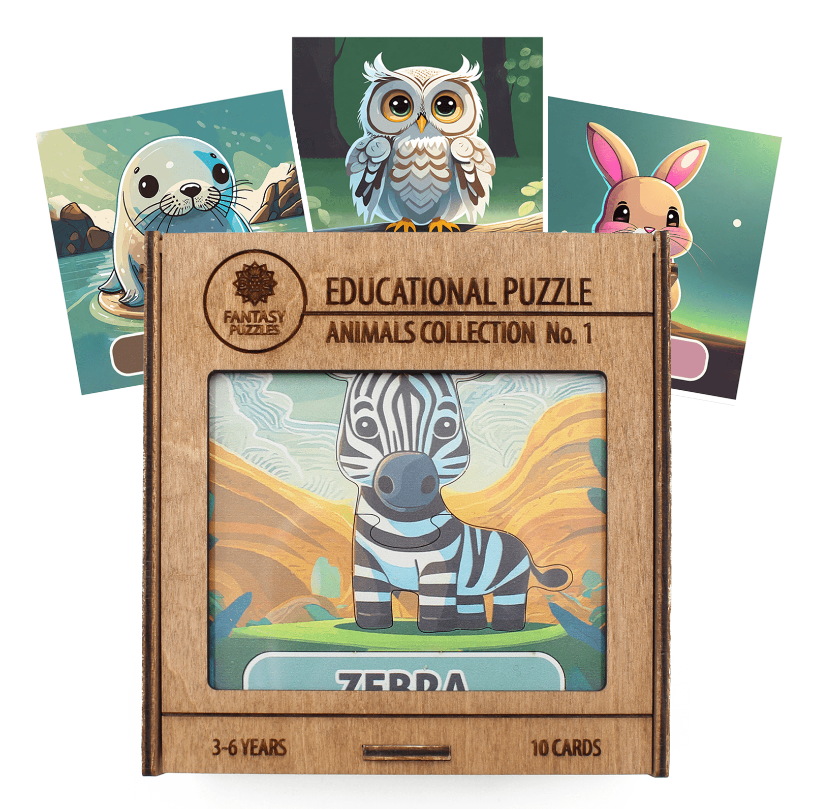 Lavinamoji Dėlionė Iš Medžio (Gyvūnų kolekcija nr. 1) (EN) Fantasy Puzzles - OBUOLYS