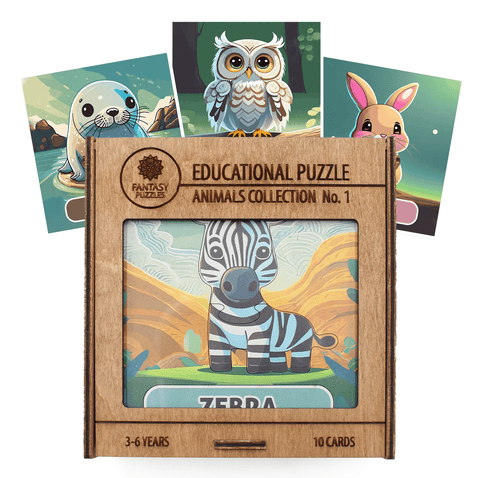 Lavinamoji Dėlionė Iš Medžio (Gyvūnų kolekcija nr. 1) (EN) Fantasy Puzzles - OBUOLYS