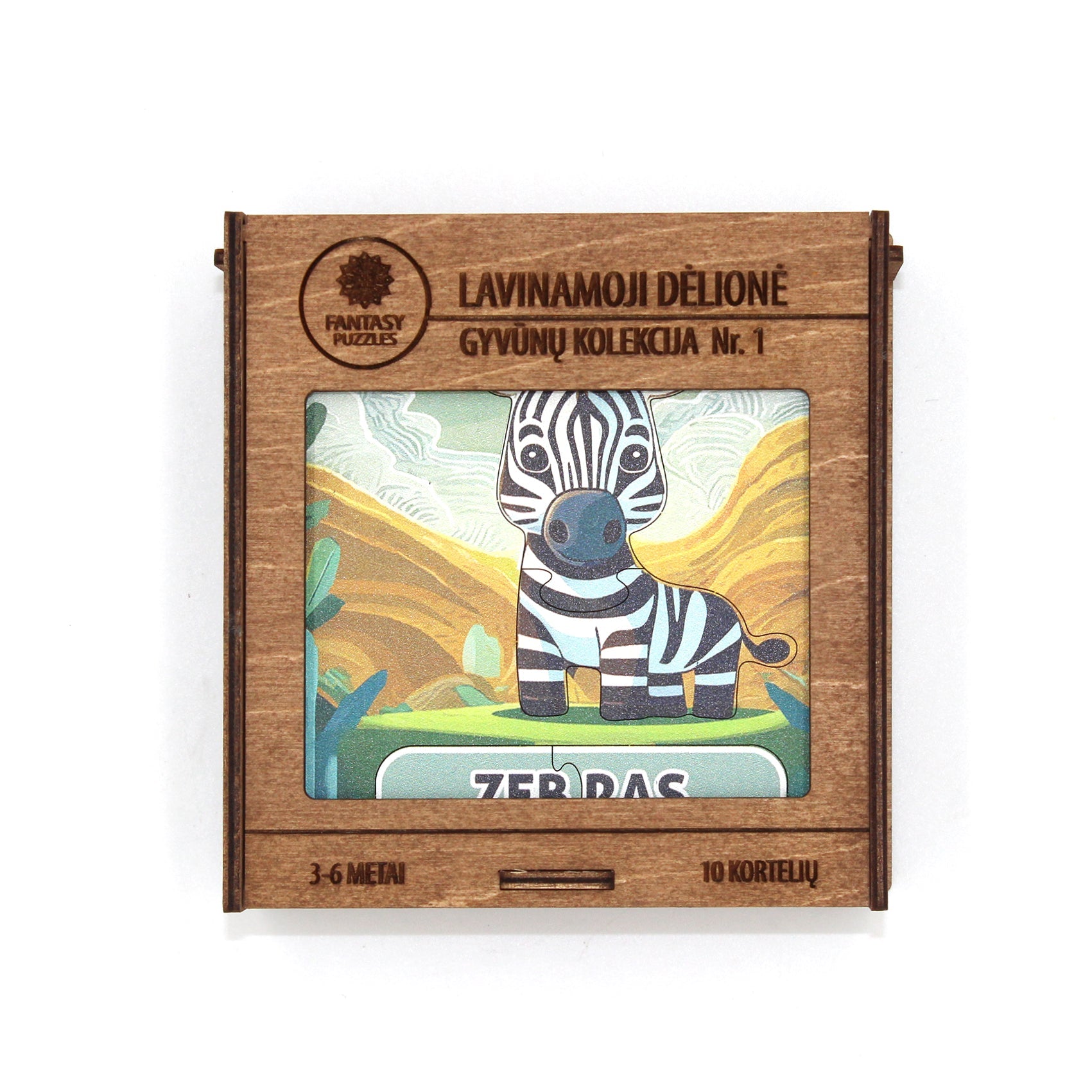 Lavinamoji Dėlionė Iš Medžio (Gyvūnų kolekcija nr. 1) (LT) Fantasy Puzzles - OBUOLYS