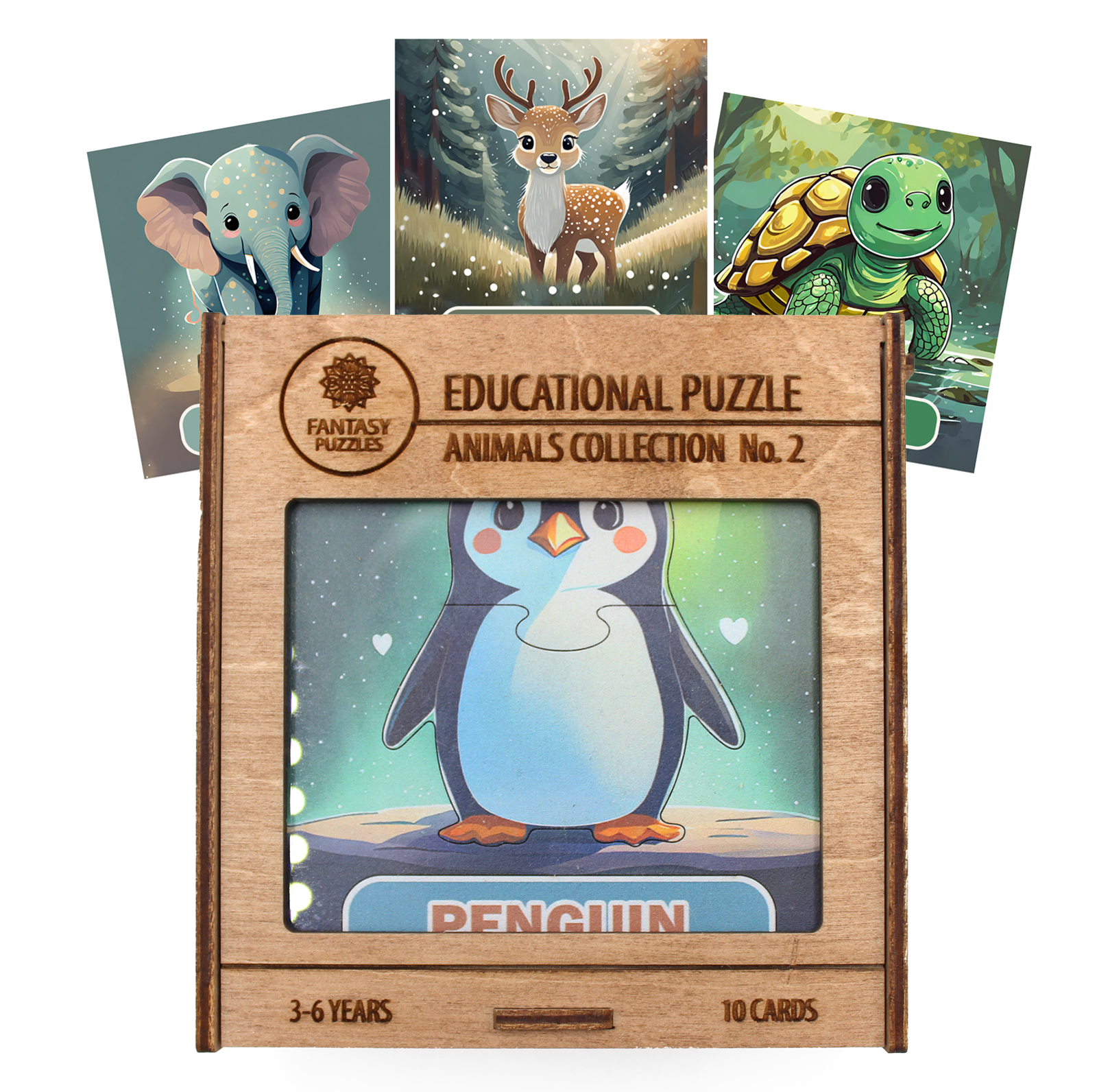 Lavinamoji Dėlionė Iš Medžio (Gyvūnų kolekcija nr. 2) (EN) Fantasy Puzzles - OBUOLYS