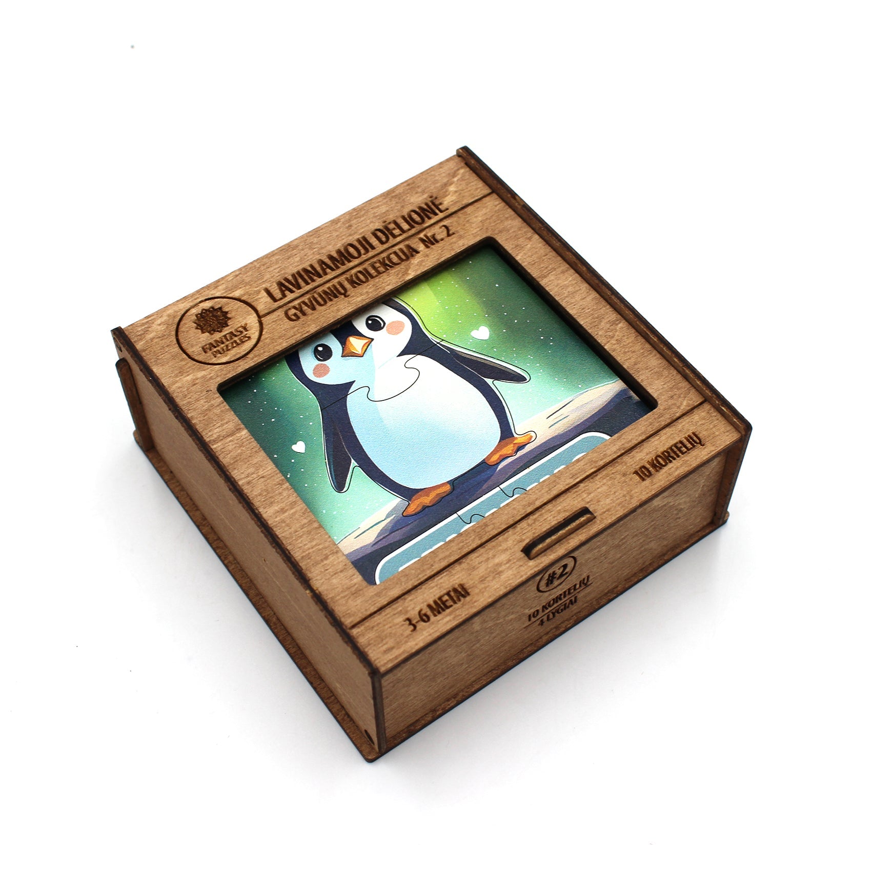 Lavinamoji Dėlionė Iš Medžio (Gyvūnų kolekcija nr. 2) (LT) Fantasy Puzzles - OBUOLYS