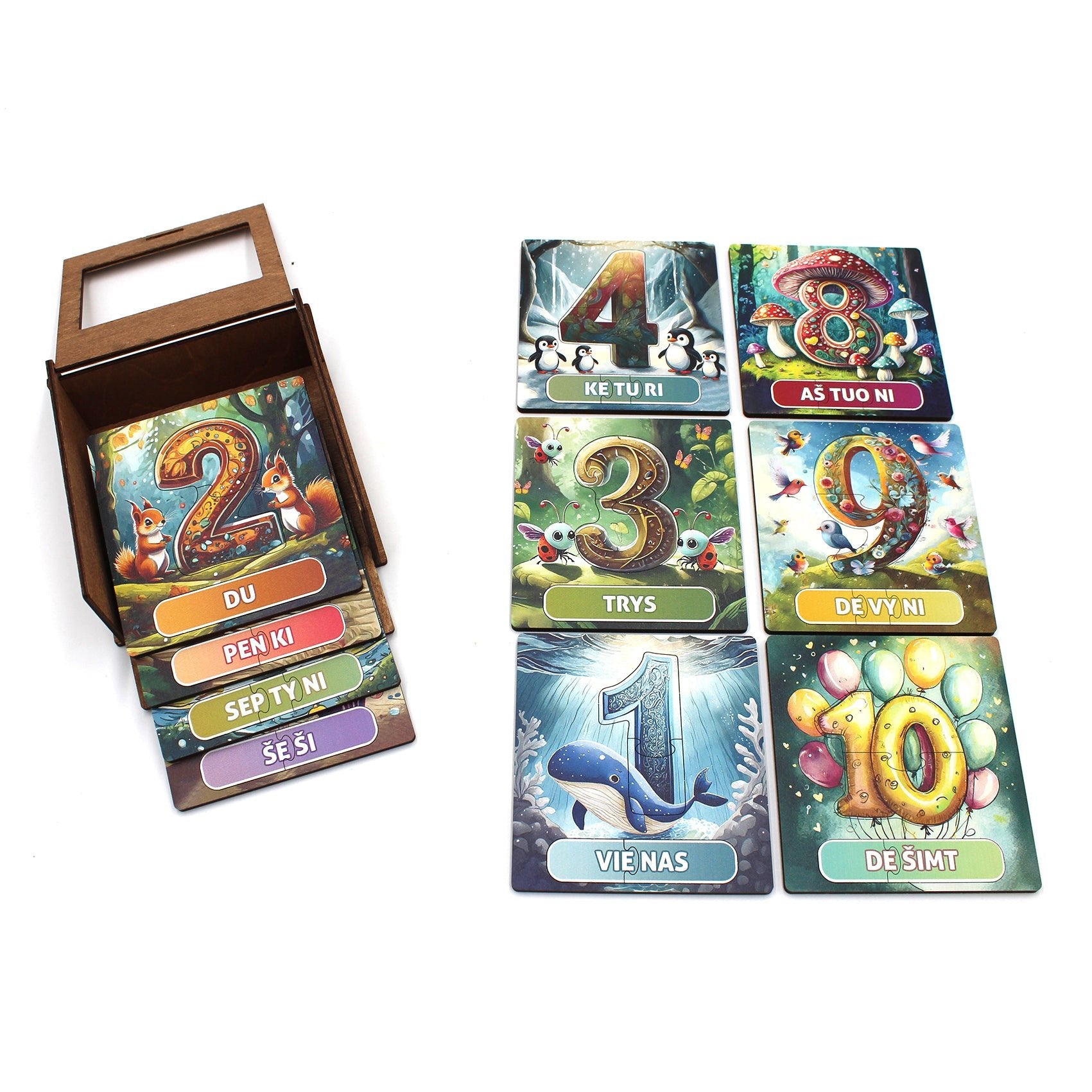 Lavinamoji Dėlionė Iš Medžio (Skaičių kolekcija nr. 1) (LT) Fantasy Puzzles - OBUOLYS