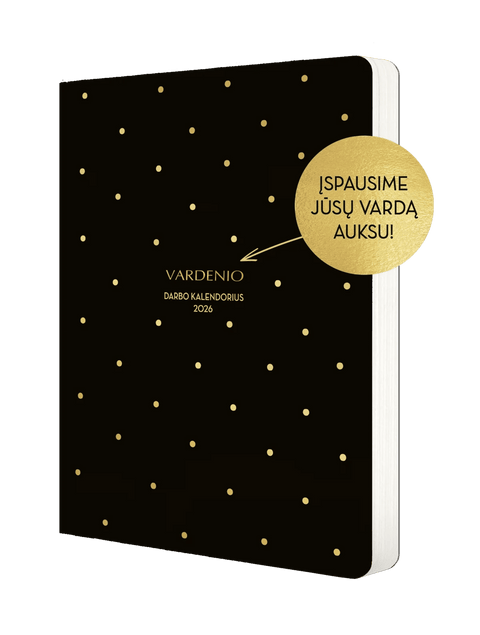 LENGVAS IR STILINGAS DARBO KALENDORIUS 2026 (minkštais viršeliais): užapvalinti kampai + galimybė personalizuoti - OBUOLYS