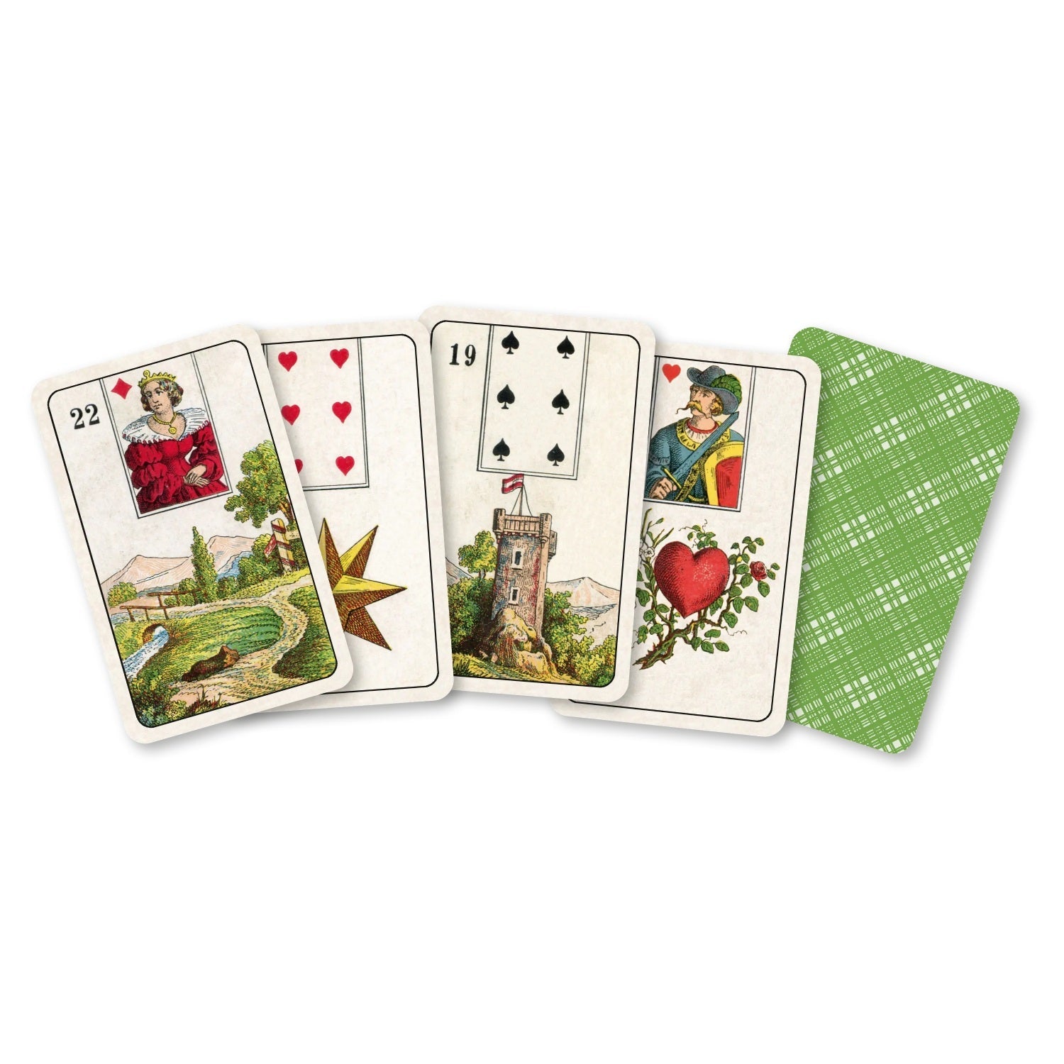 Les Mini - jeux rinkinys - Tarot A.E. Waite & Petit Lenormand (Prancūzų k.) Cartamundi Cartomancie Dusserre - OBUOLYS