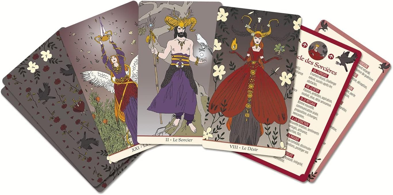 Les Oracles de la Sorcière Orakulo kortos prancūzų kalba Grimaud Cartomancie - OBUOLYS