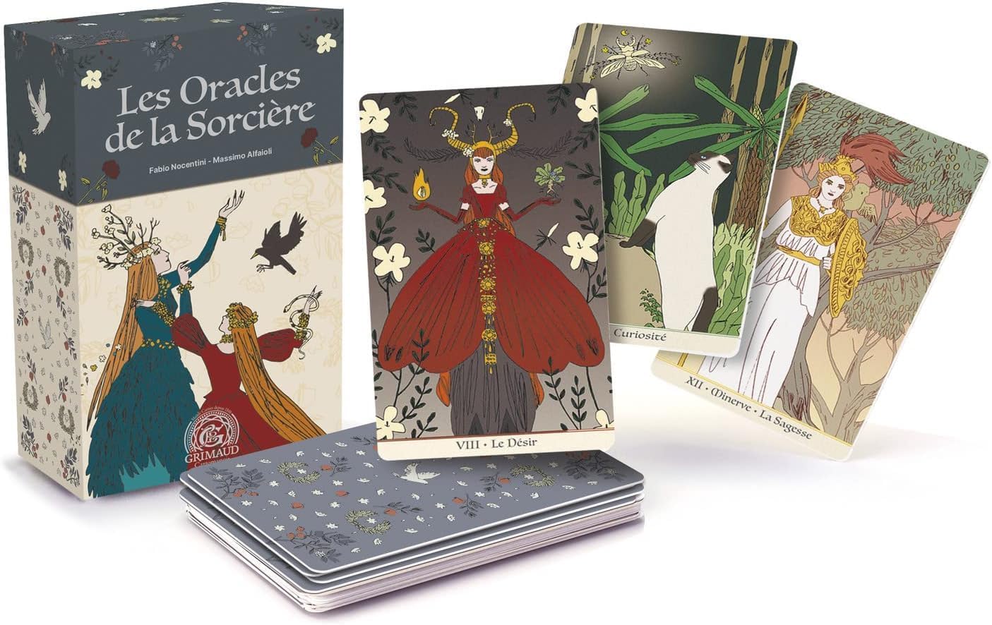 Les Oracles de la Sorcière Orakulo kortos prancūzų kalba Grimaud Cartomancie - OBUOLYS
