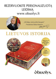 LIETUVOS ISTORIJA: XXL riboto tiražo kolekcinis A. Šapokos knygos leidimas + trispalvė šilko juostelė + metalo kampai + Žalgirio mūšį vaizduojanti puslapių briauna - OBUOLYS