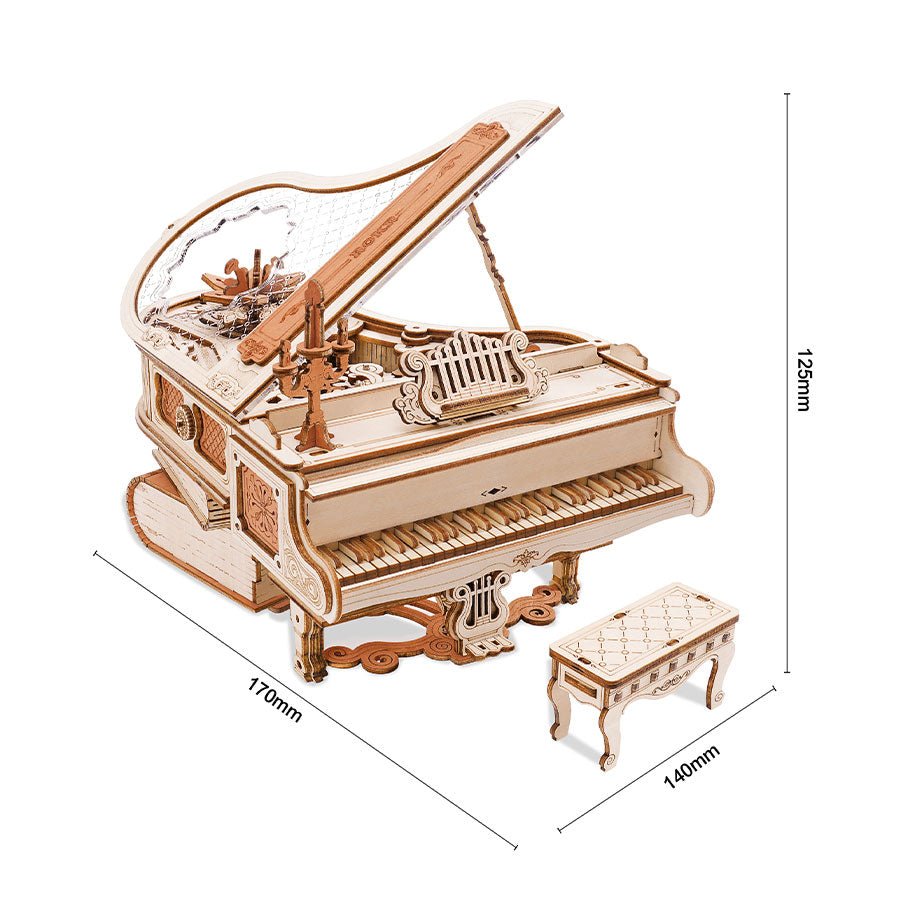 MAGIŠKASIS PIANINAS: 3D medinė dėlionė mechanikos entuziastams - OBUOLYS