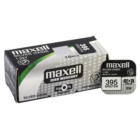 Maxell 395 (SR927SW) baterijos 10 vnt. - OBUOLYS