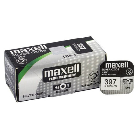 Maxell 397 (SR726SW) baterijos 10 vnt. - OBUOLYS