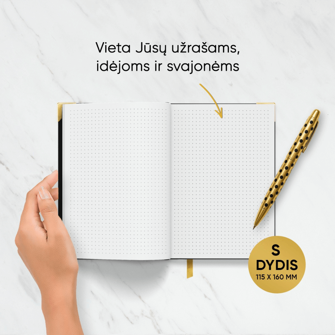 MAŽA JUODA 2026 M. DARBO KNYGA (S dydis) (Knygos su defektais) - OBUOLYS