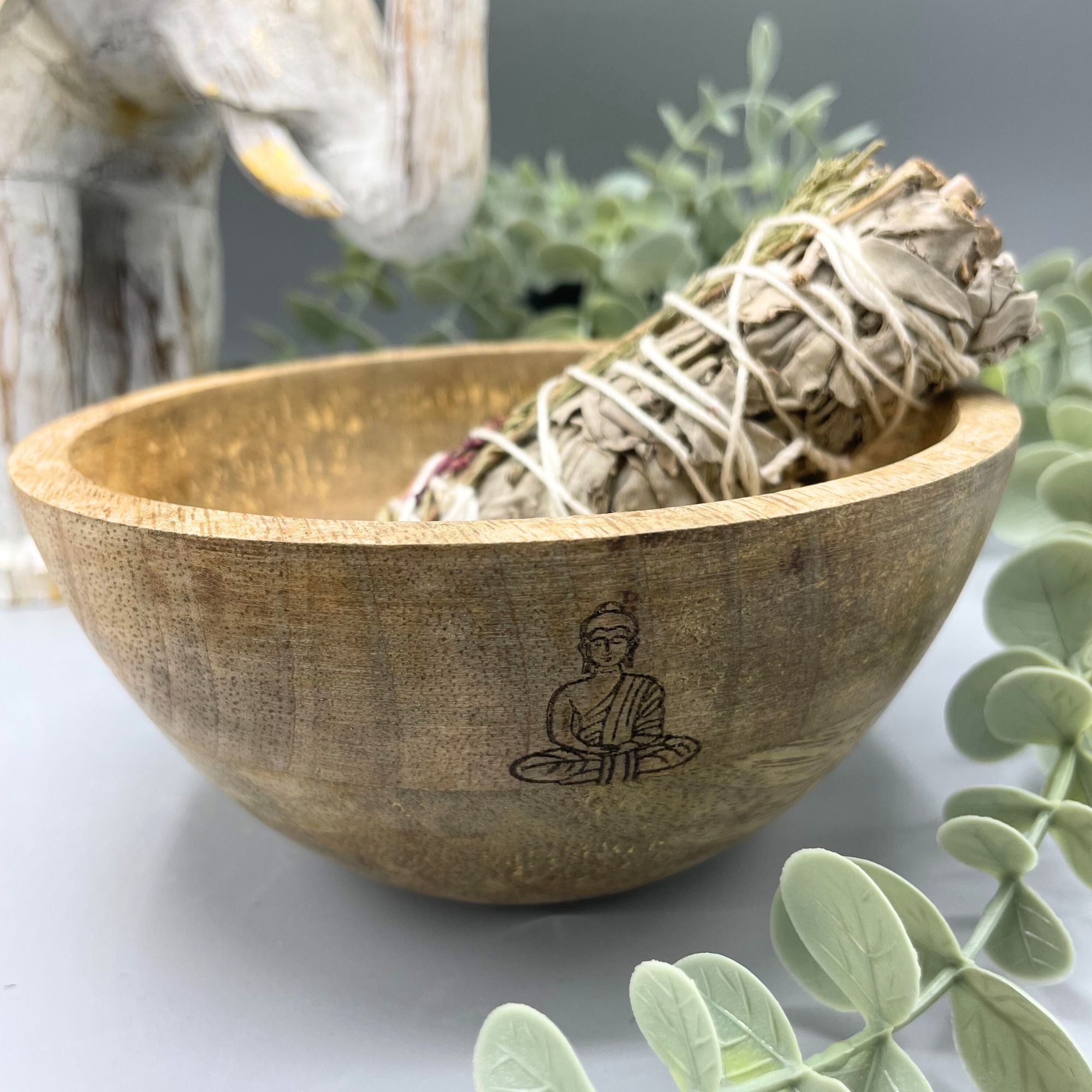 Medinis smilkalų ir ritualų dubenėlis – Buda Ancient Wisdom (14x7) - OBUOLYS