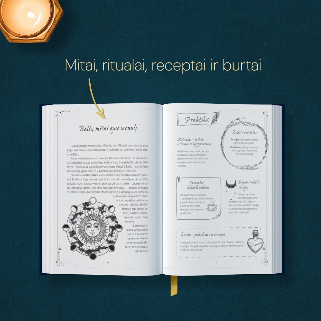 Mėnulio raganos almanachas 2026 – ritualai, burtai ir mėnulio kalendorius - OBUOLYS