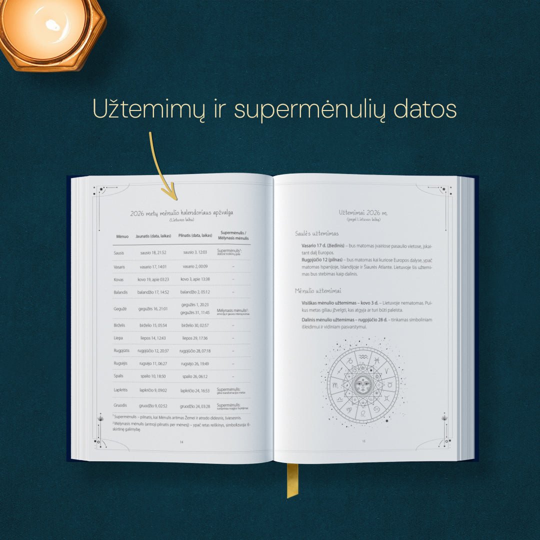 Mėnulio raganos almanachas 2026 – ritualai, burtai ir mėnulio kalendorius - OBUOLYS