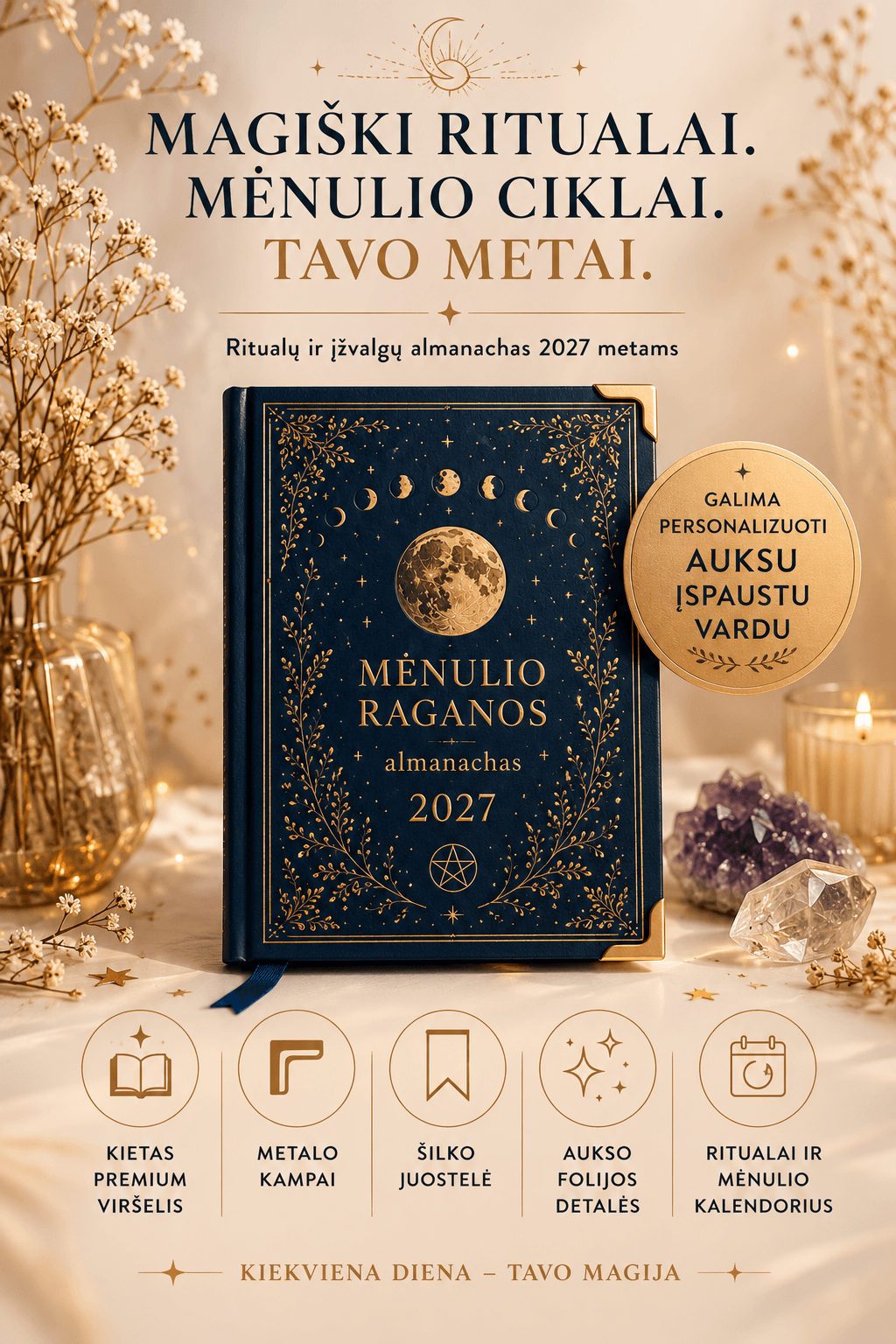 Mėnulio raganos almanachas 2027: magiško Jūsų gyvenimo kalendorius pagal Mėnulio ritmą - OBUOLYS