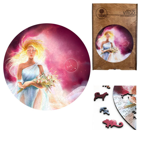 Mergelė (Zodiakai) Dėlionė Iš Medžio (200 detalių) Fantasy Puzzles - OBUOLYS