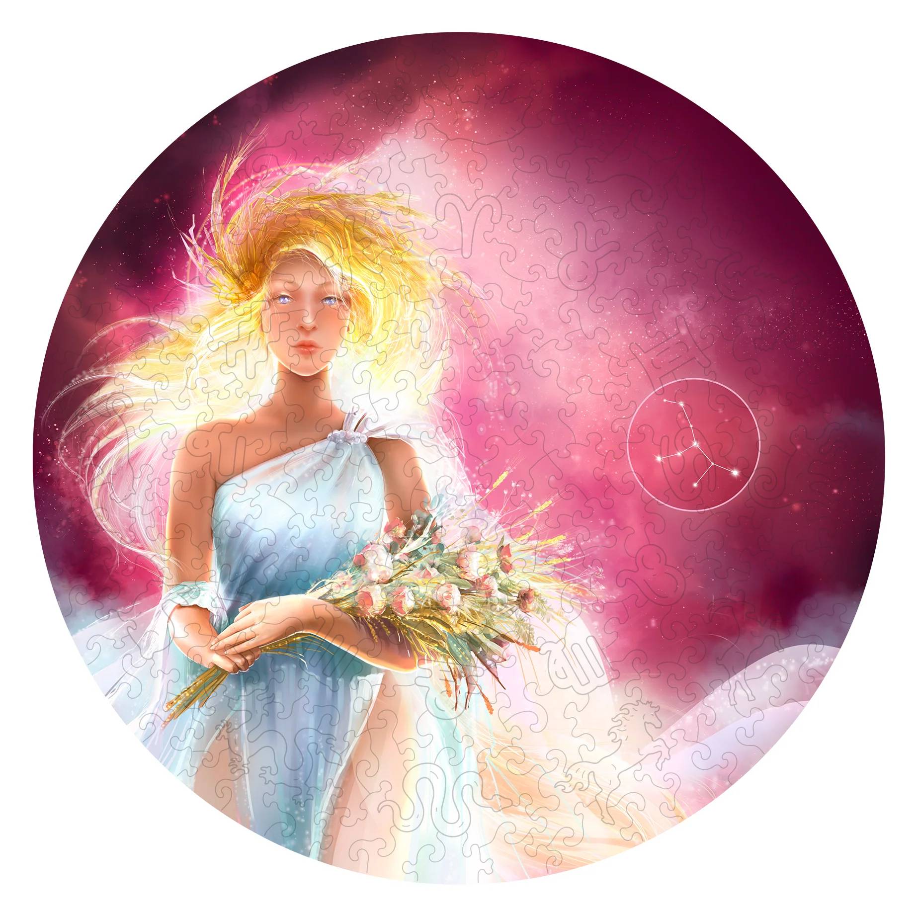 Mergelė (Zodiakai) Dėlionė Iš Medžio (200 detalių) Fantasy Puzzles - OBUOLYS