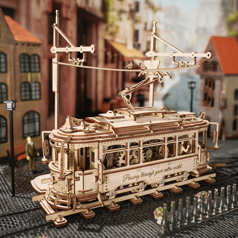 MIESTO TRAMVAJUS: 3D medinė dėlionė mechanikos entuziastams - OBUOLYS