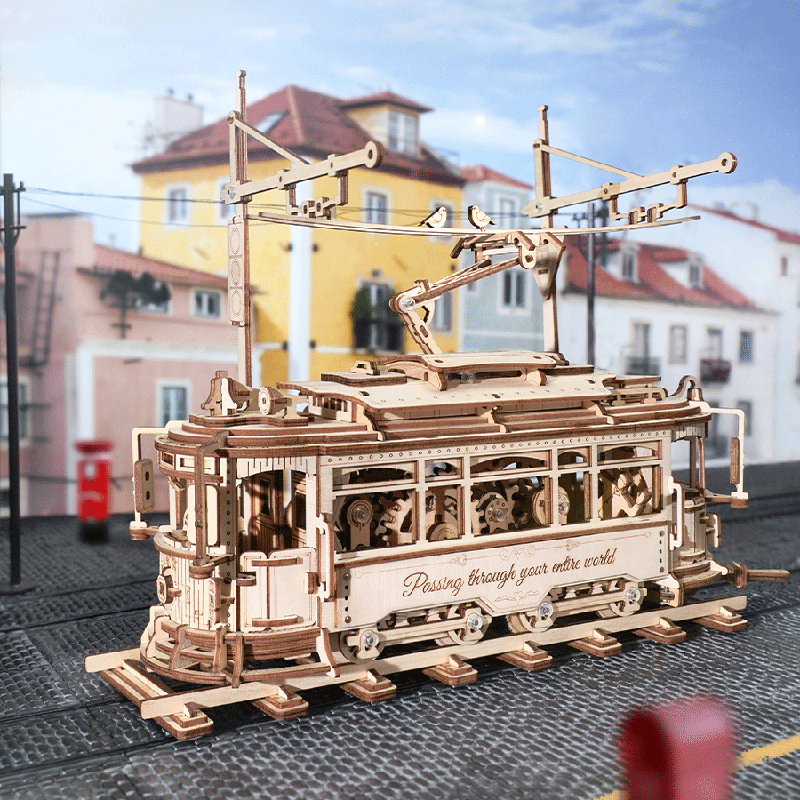 MIESTO TRAMVAJUS: 3D medinė dėlionė mechanikos entuziastams - OBUOLYS