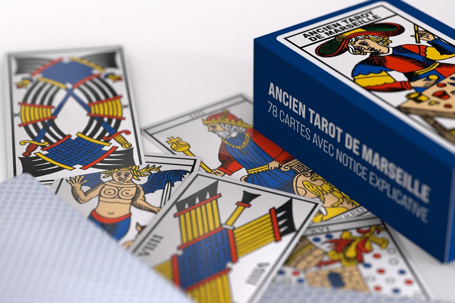 Mini Tarot de Marseille Kortos Prancūzų Kalba Grimaud Cartomancie - OBUOLYS