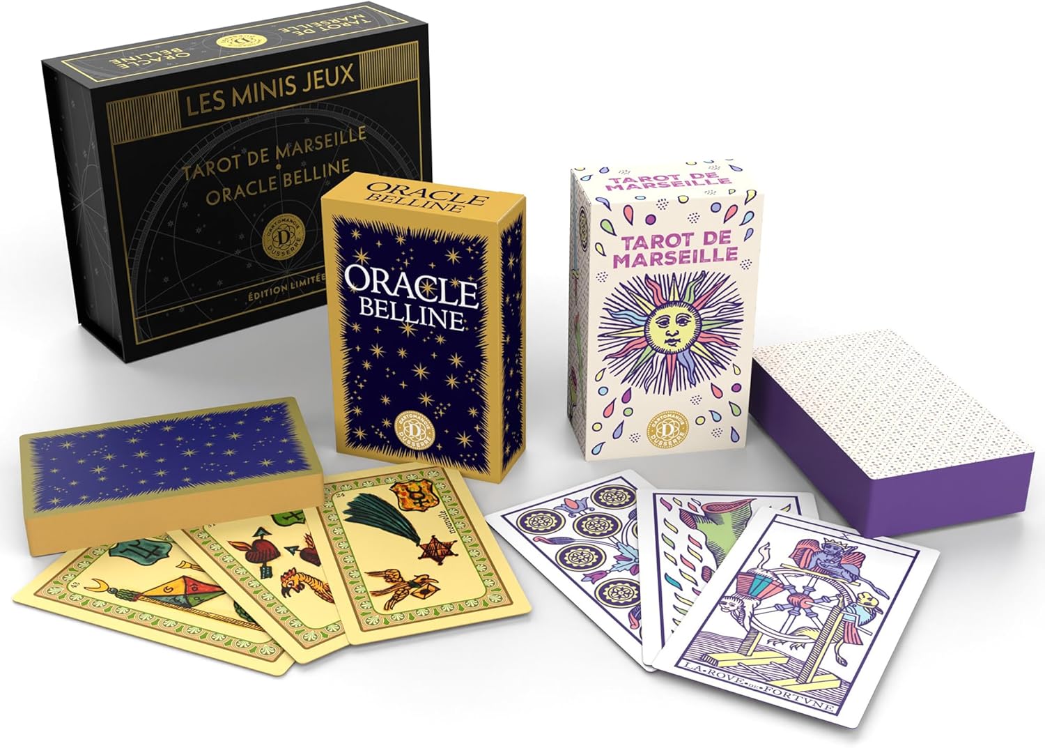 Minis Jeux Tarot de Marseille kortos prancūzų kalba Grimaud Cartomancie - OBUOLYS
