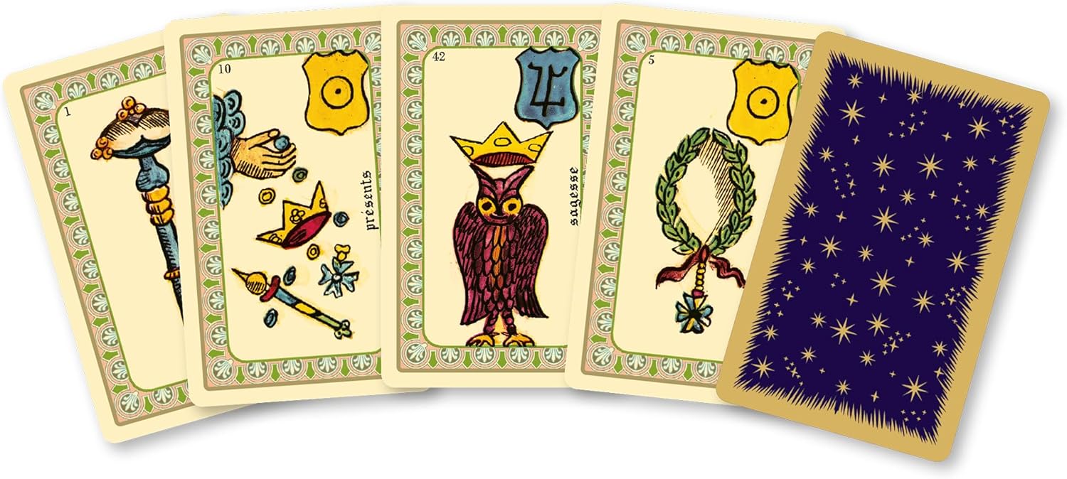 Minis Jeux Tarot de Marseille kortos prancūzų kalba Grimaud Cartomancie - OBUOLYS