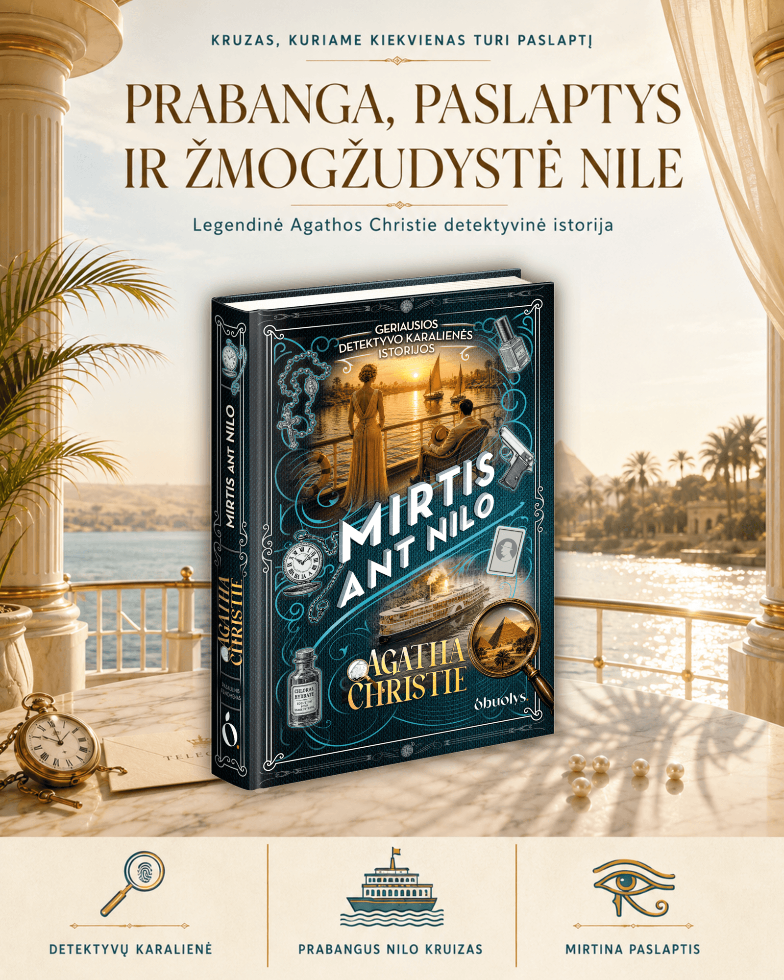 Mirtis ant Nilo: saulė, Nilas ir šūvis tamsoje – legendinė Erkiulio Puaro byla