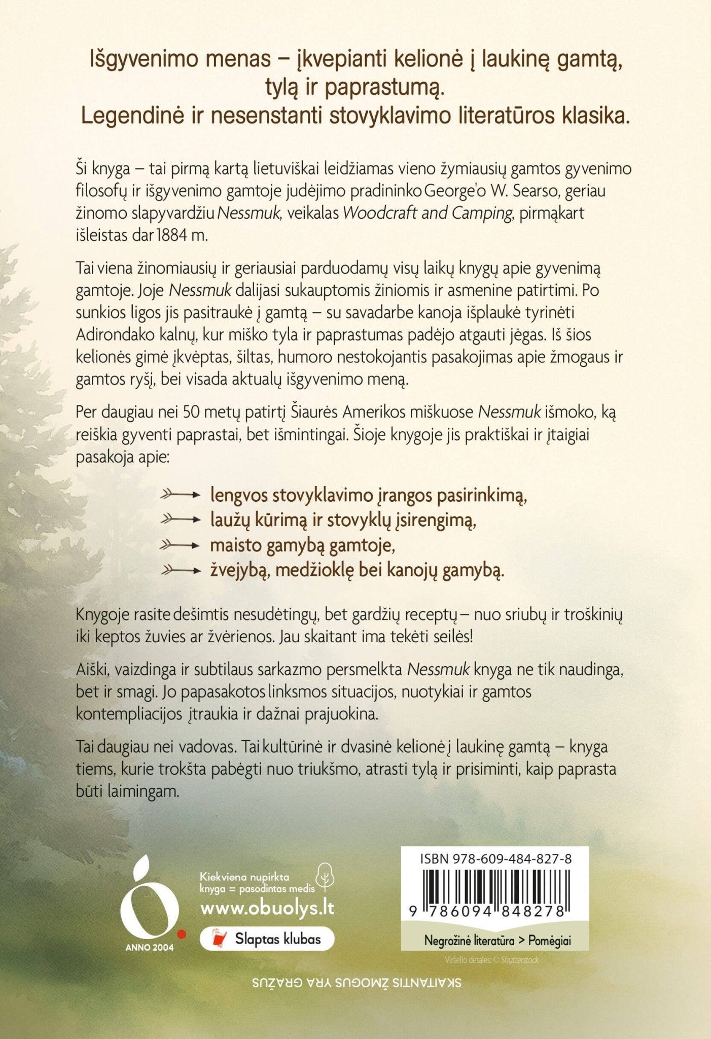 MIŠKO IŠMINTIS: įkvepiantis ir praktiškas stovyklavimo gamtoje vadovas – pirmą kartą lietuviškai - OBUOLYS