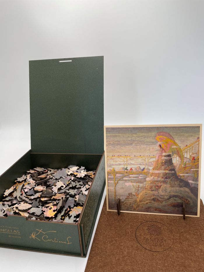 M.K. Čiurlionis Angelas Medinė dėlionė M dydis (150 detalės) Fantasy Puzzles - OBUOLYS