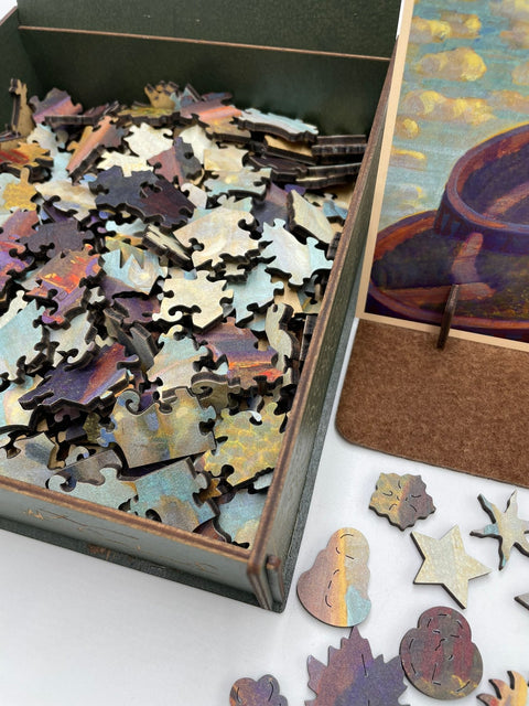 M.K. Čiurlionis Pilies pasaka Dėlionė Medinė L Dydis (300 detalių) Fantasy Puzzles - OBUOLYS