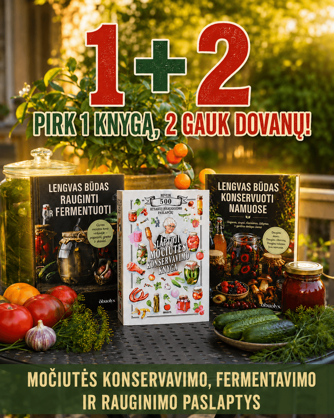 Močiutės konservavimo, rauginimo ir fermentavimo paslaptys – 3 knygų rinkinys - OBUOLYS