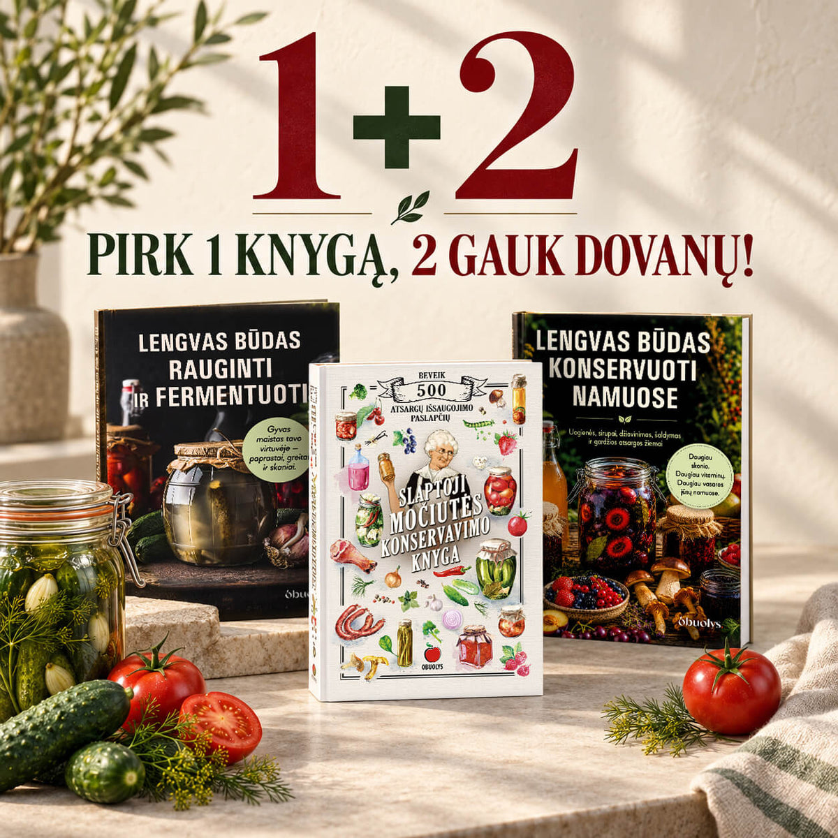 Močiutės konservavimo, rauginimo ir fermentavimo paslaptys – 3 knygų rinkinys