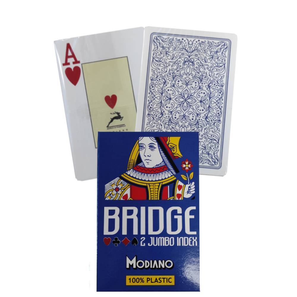 Modiano Bridge 2 Jumbo Index žaidimo kortos (mėlynos) - OBUOLYS