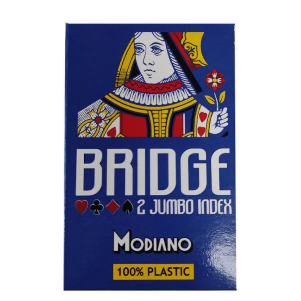 Modiano Bridge 2 Jumbo Index žaidimo kortos (mėlynos) - OBUOLYS