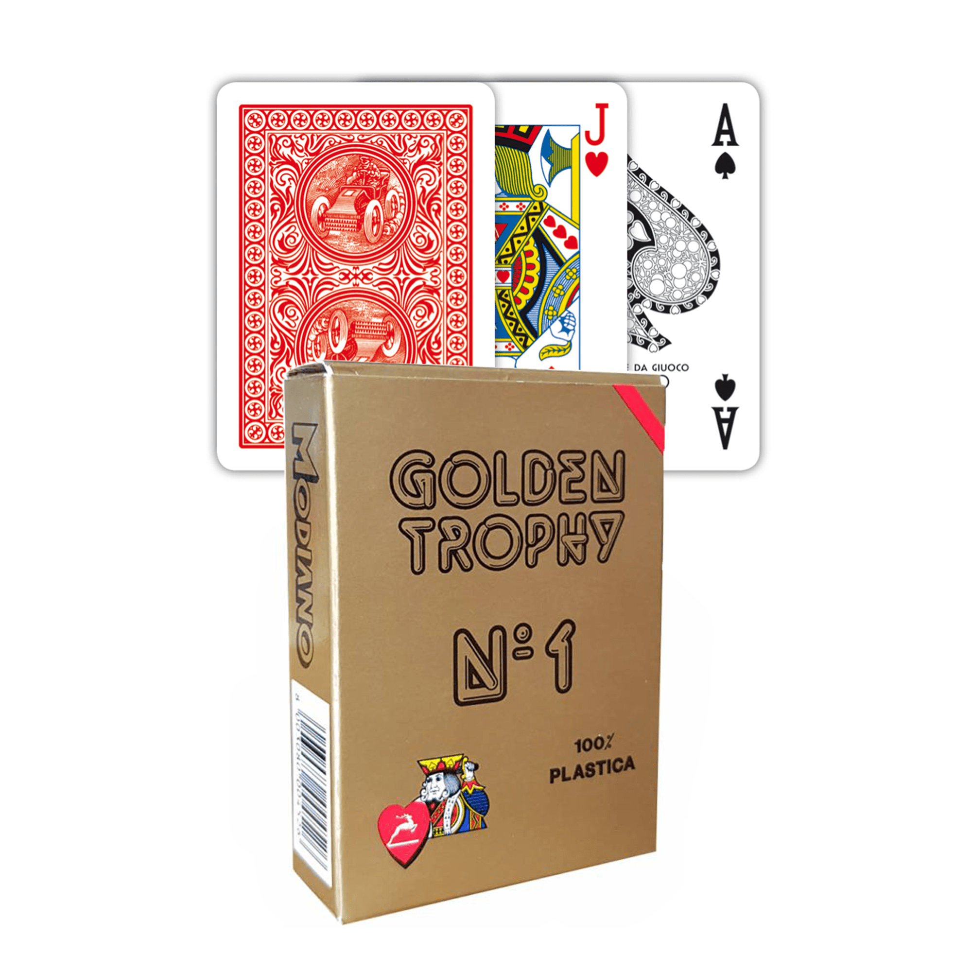 Modiano Golden Trophy žaidimų kortos (raudonos) - OBUOLYS