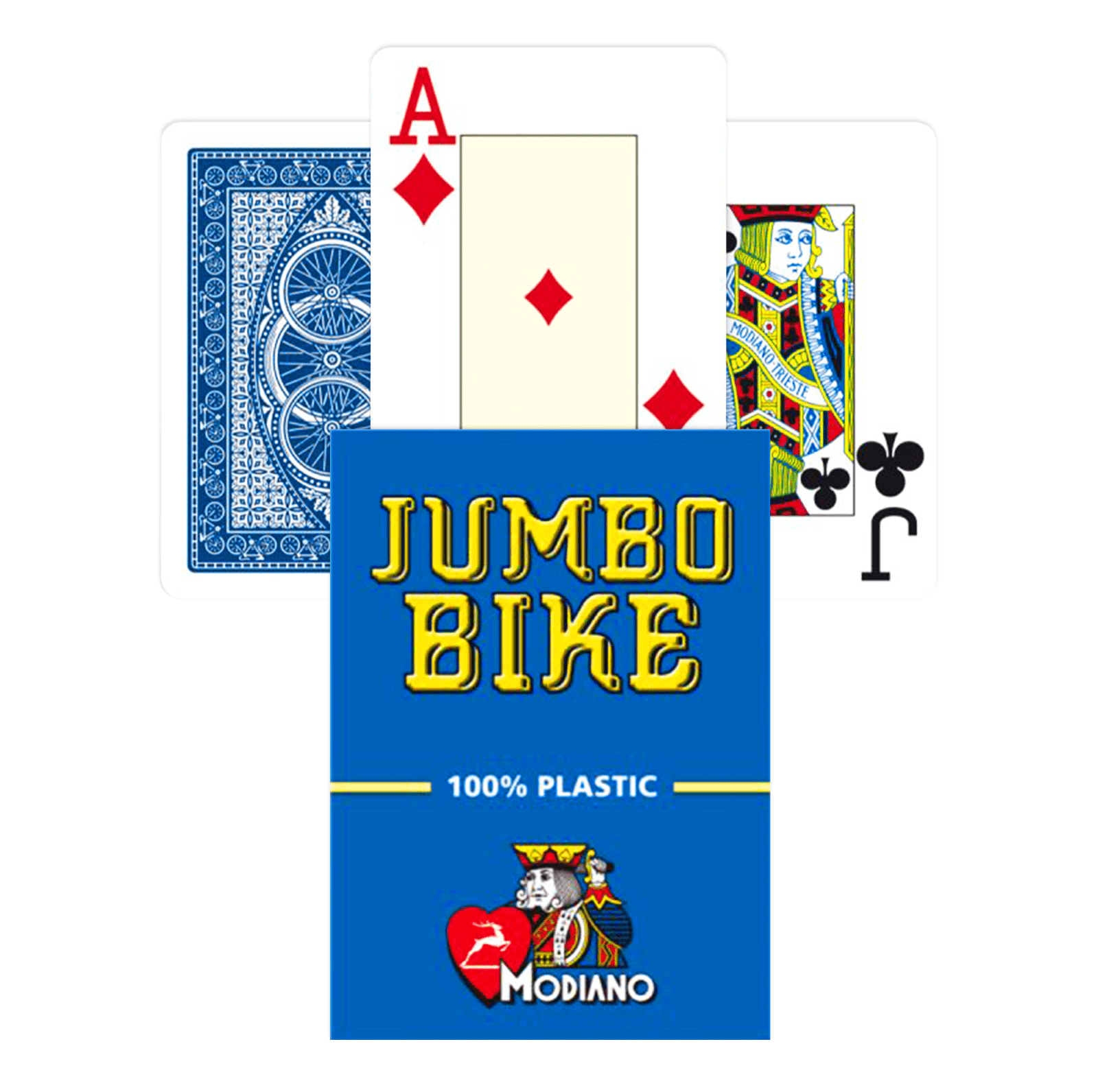 Modiano Jumbo Bike Trophy Playing kortos (mėlynos) - OBUOLYS
