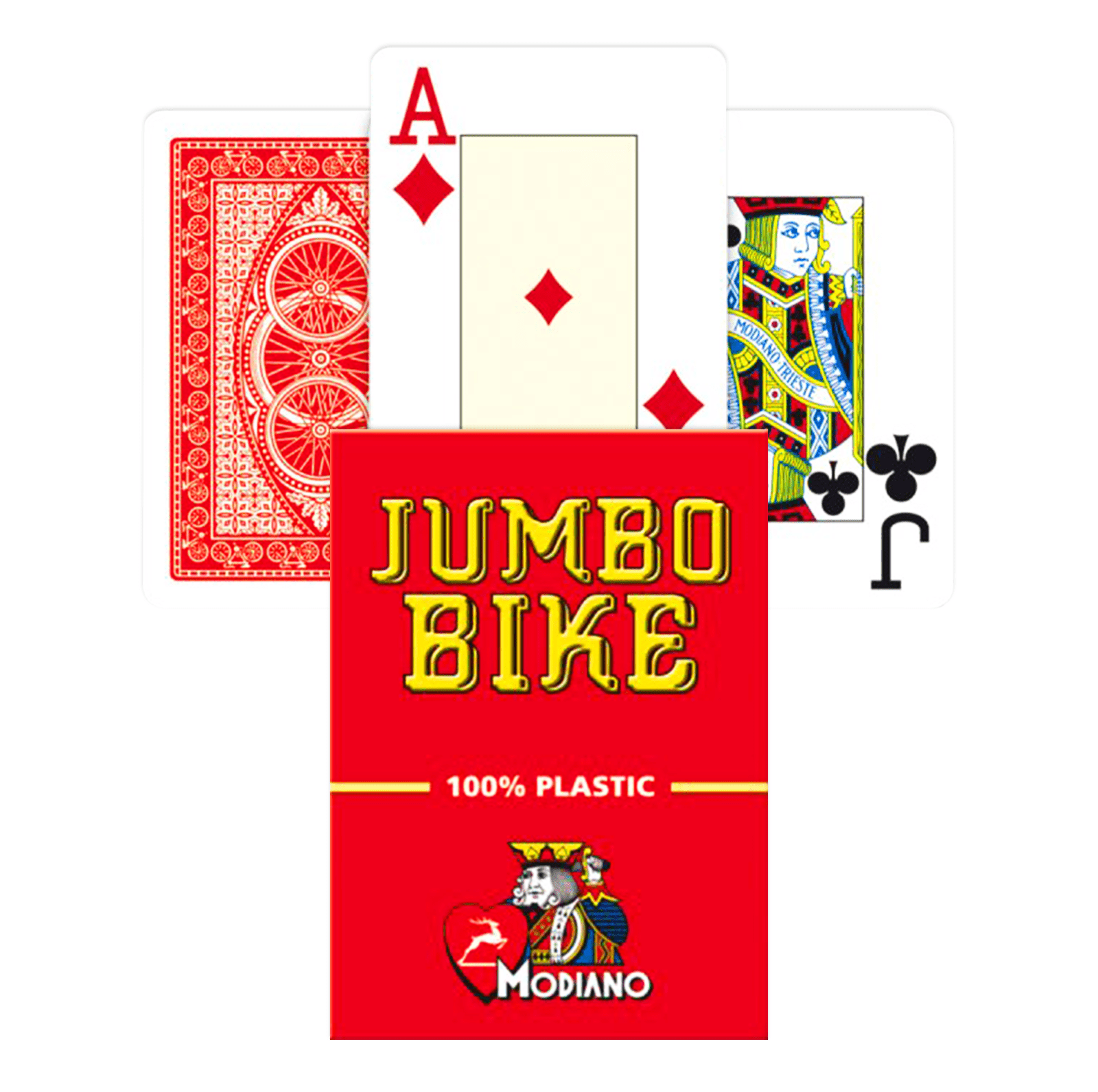 Modiano Jumbo Bike Trophy Playing kortos (raudonos) - OBUOLYS