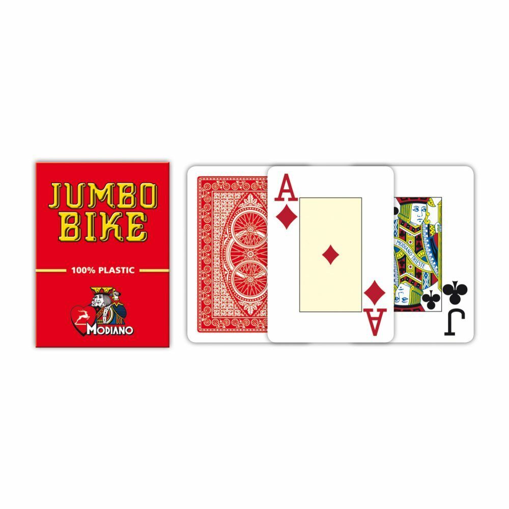 Modiano Jumbo Bike Trophy Playing kortos (raudonos) - OBUOLYS