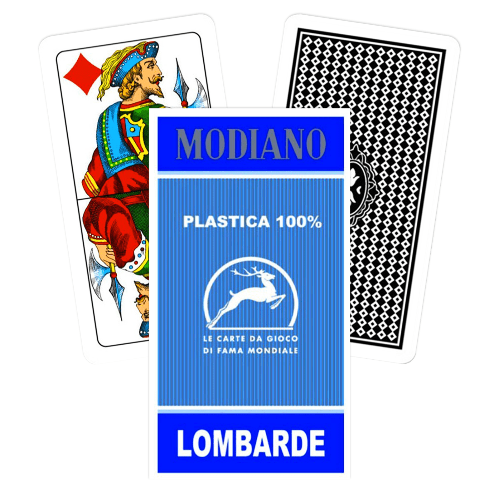 Modiano Lombarde Taro kortos (mėlynos sp.) - OBUOLYS