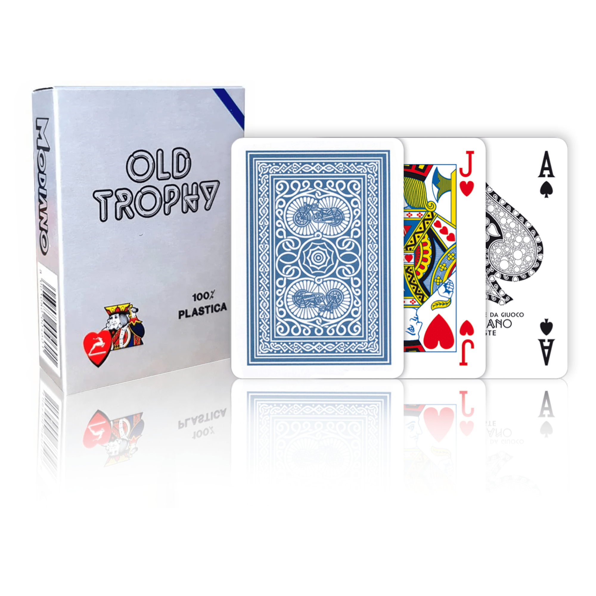 Modiano Old Trophy žaidimų kortos (mėlynos) - OBUOLYS