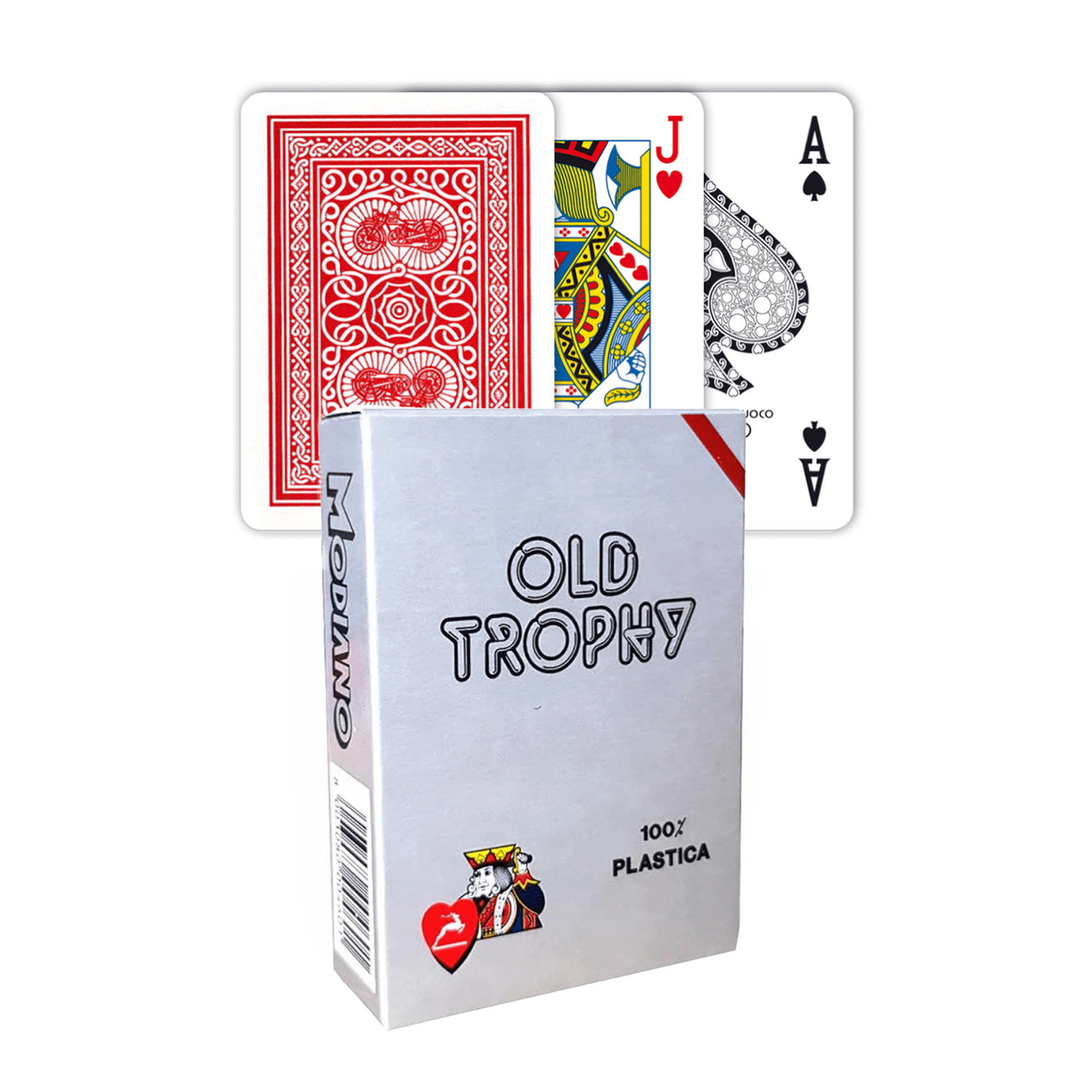 Modiano Old Trophy žaidimų kortos (raudonos) - OBUOLYS