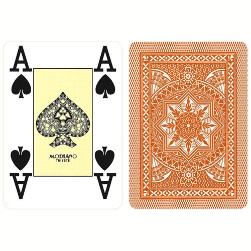 Modiano Poker 4 Jumbo Index kortos (rudos) - OBUOLYS