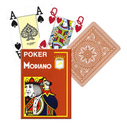 Modiano Poker 4 Jumbo Index kortos (rudos) - OBUOLYS