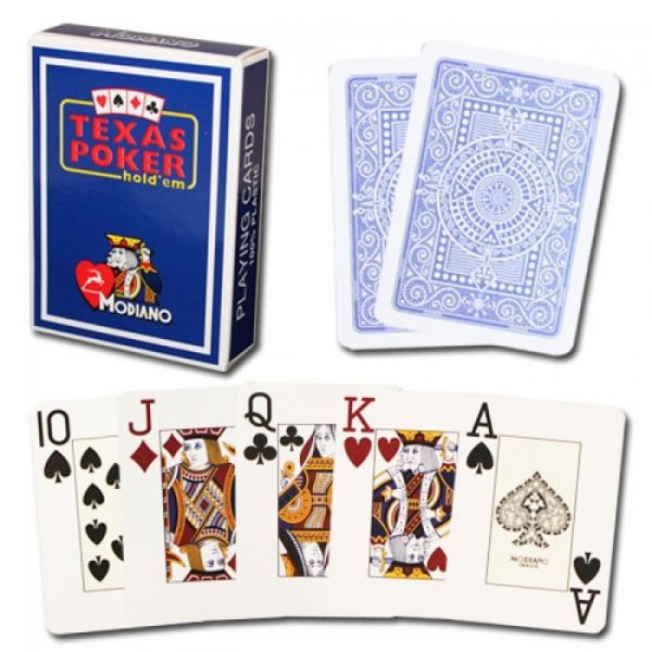 Modiano Texas Poker Hold Em Jumbo Index kortos (mėlynos) - OBUOLYS