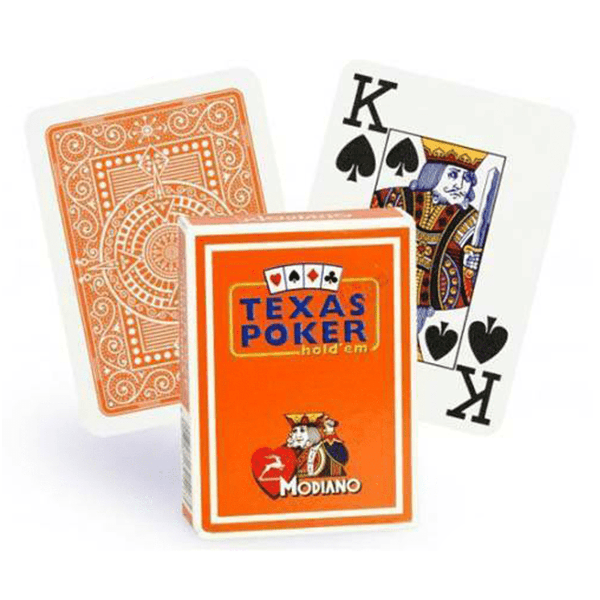 Modiano Texas Poker Hold Em Jumbo Index kortos (oranžinės) - OBUOLYS