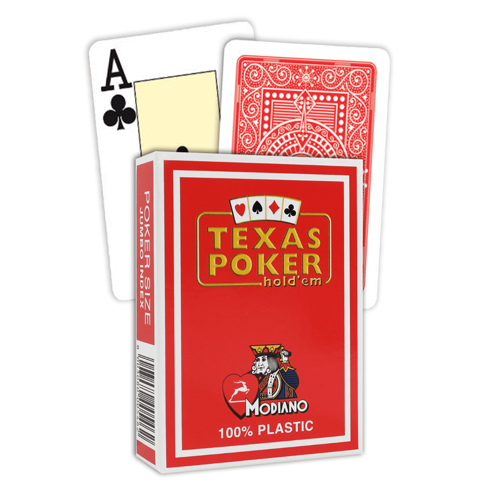 Modiano Texas Poker Hold Em Jumbo Index kortos (raudonos) - OBUOLYS