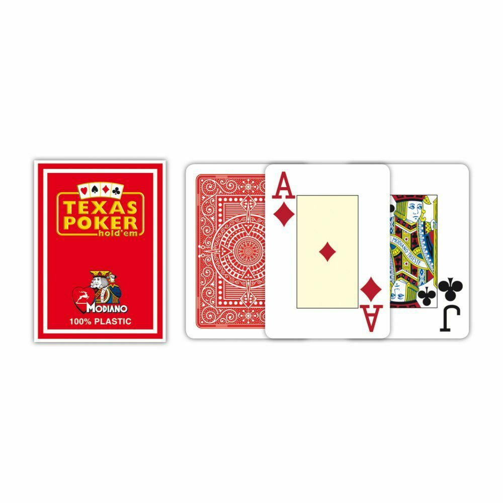 Modiano Texas Poker Hold Em Jumbo Index kortos (raudonos) - OBUOLYS