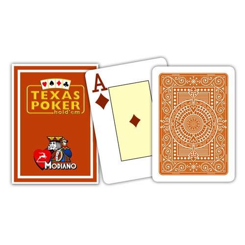 Modiano Texas Poker Hold Em Jumbo Index kortos (rudos) - OBUOLYS